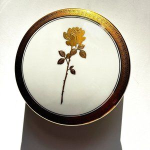 Mikasa Golden rose Covered Trinket Box Round 4"